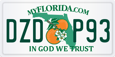 FL license plate DZDP93