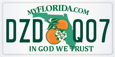 FL license plate DZDQ07