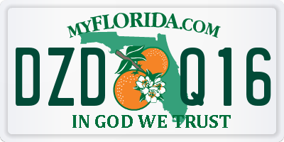 FL license plate DZDQ16