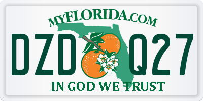 FL license plate DZDQ27