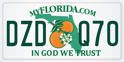 FL license plate DZDQ70