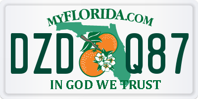 FL license plate DZDQ87