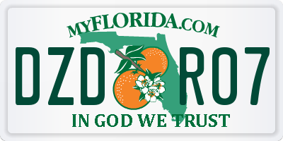 FL license plate DZDR07