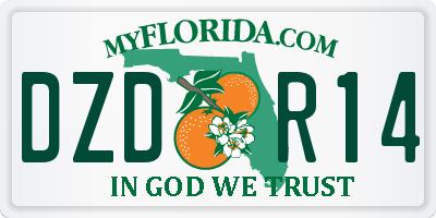 FL license plate DZDR14