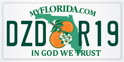 FL license plate DZDR19