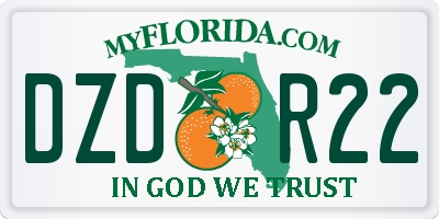 FL license plate DZDR22