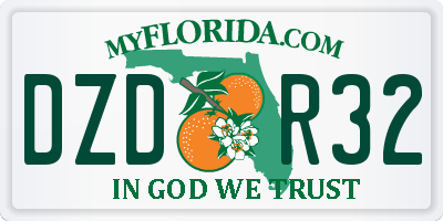FL license plate DZDR32