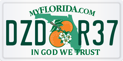 FL license plate DZDR37
