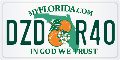 FL license plate DZDR40