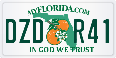 FL license plate DZDR41
