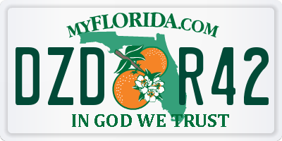 FL license plate DZDR42