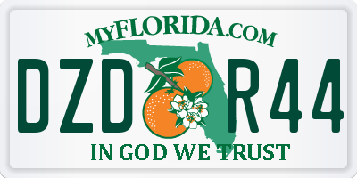 FL license plate DZDR44