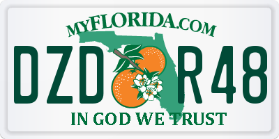 FL license plate DZDR48