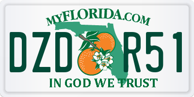 FL license plate DZDR51