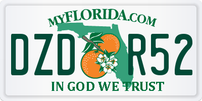FL license plate DZDR52
