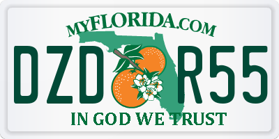 FL license plate DZDR55
