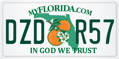 FL license plate DZDR57