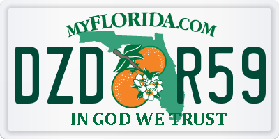 FL license plate DZDR59