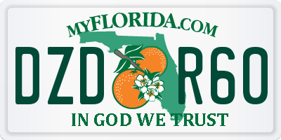 FL license plate DZDR60