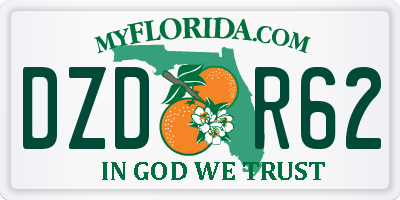 FL license plate DZDR62