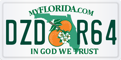 FL license plate DZDR64