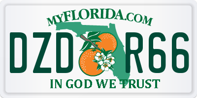 FL license plate DZDR66