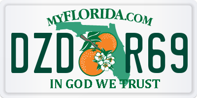 FL license plate DZDR69