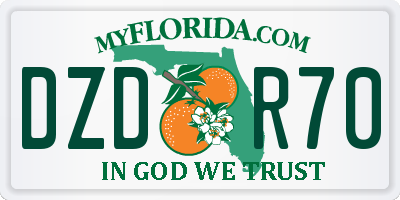 FL license plate DZDR70
