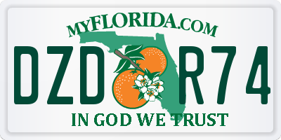 FL license plate DZDR74