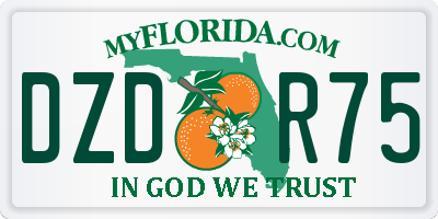 FL license plate DZDR75