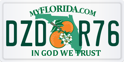 FL license plate DZDR76