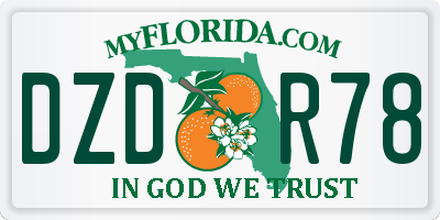FL license plate DZDR78