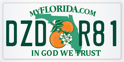 FL license plate DZDR81