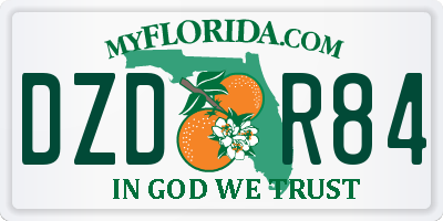 FL license plate DZDR84