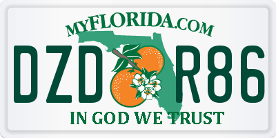 FL license plate DZDR86