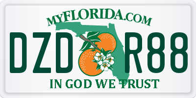 FL license plate DZDR88