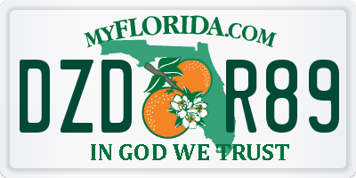 FL license plate DZDR89