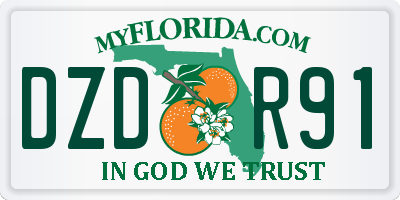 FL license plate DZDR91