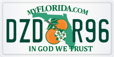 FL license plate DZDR96