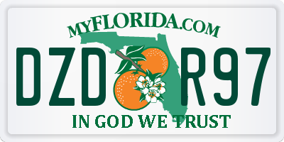FL license plate DZDR97