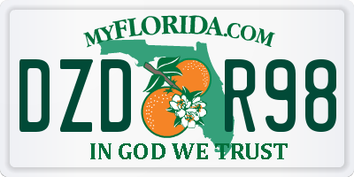 FL license plate DZDR98
