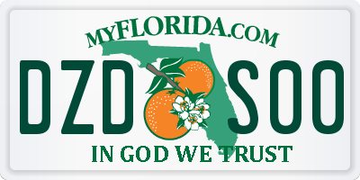 FL license plate DZDS00