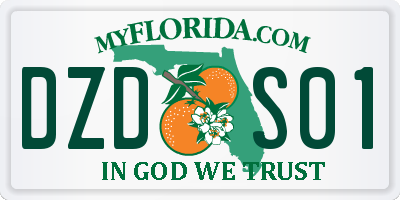 FL license plate DZDS01