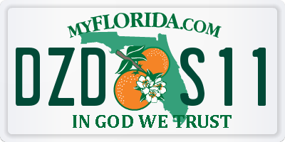 FL license plate DZDS11