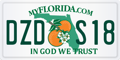 FL license plate DZDS18
