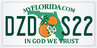 FL license plate DZDS22