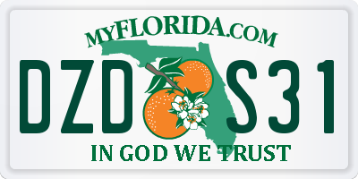 FL license plate DZDS31