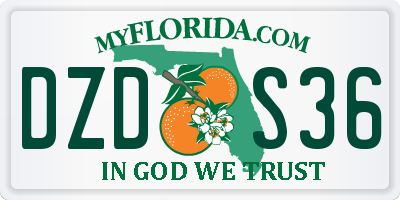 FL license plate DZDS36