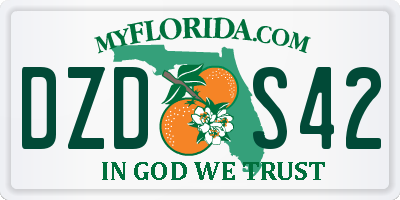 FL license plate DZDS42