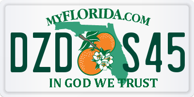 FL license plate DZDS45